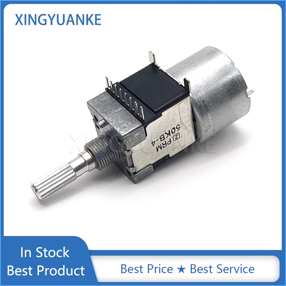 1PCS RK168 Type Motor Potentiometer B50K*2 50KB-4 Double 8-Pin Flower Shaft Length 25MM Power Amplifier Volume Potentiometer