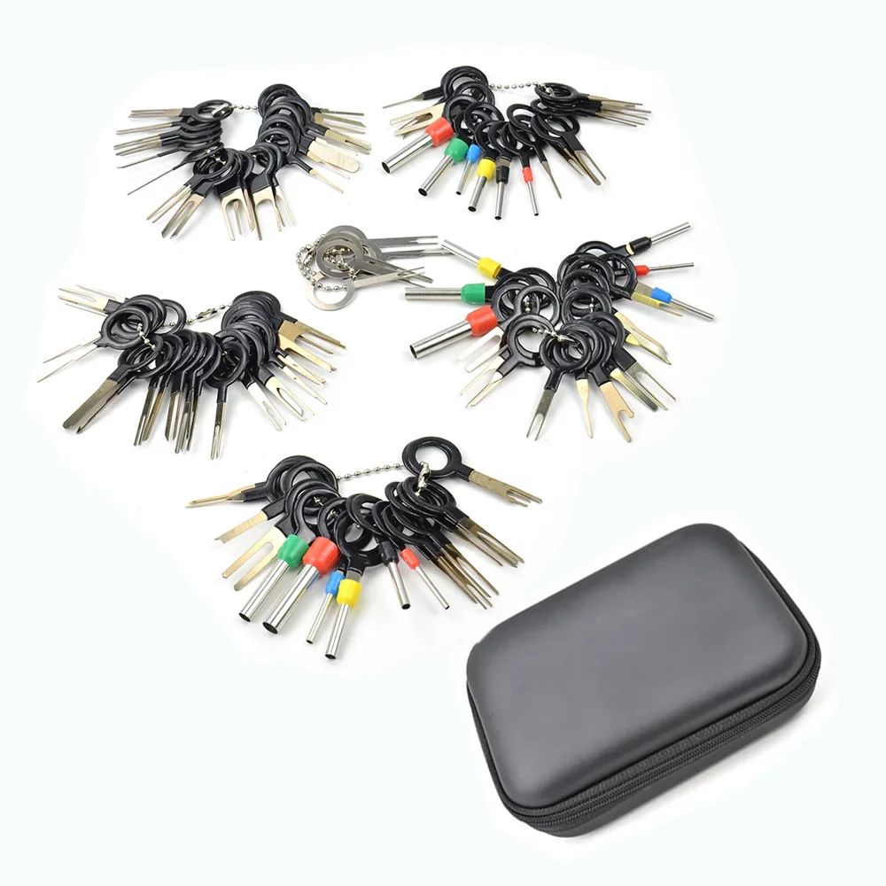 100pcs Pin Ejector Wire Kit Extractor Auto Terminal Removal Connector Puller Tool Universal Car Wire Check Remove Kit Part