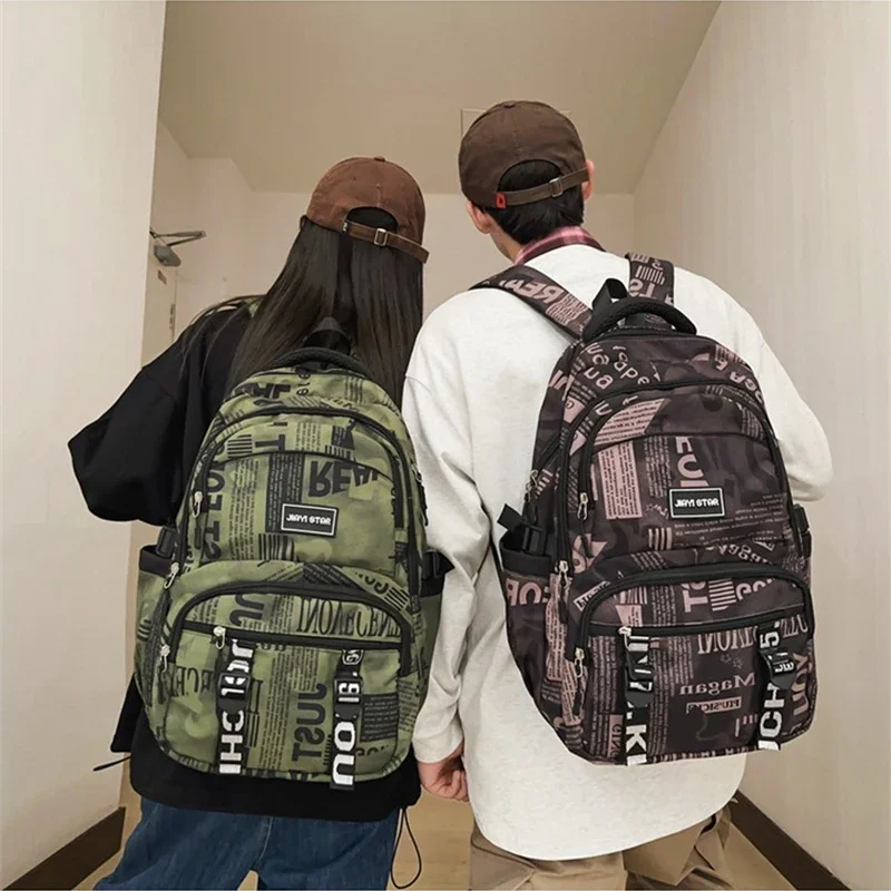 TRAVEASY Brand Creative Waterproof Teenage Nylon Book Bag Couples 2025 New Fashion Students School Bag Boys Girls Travel Backbag