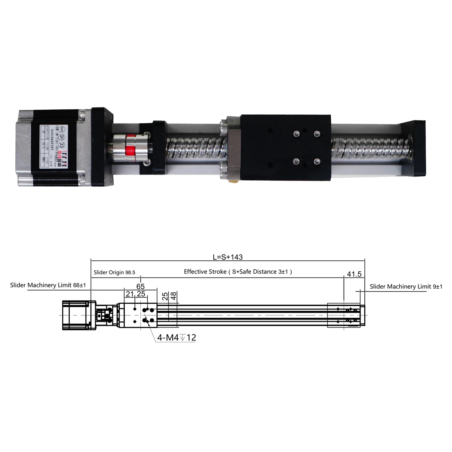 Imagem -04 - Atuador Linear Stepper do Motor Guia de Movimento Trilho do Parafuso de Esferas Venda por Atacado Fornecedor de Fábrica