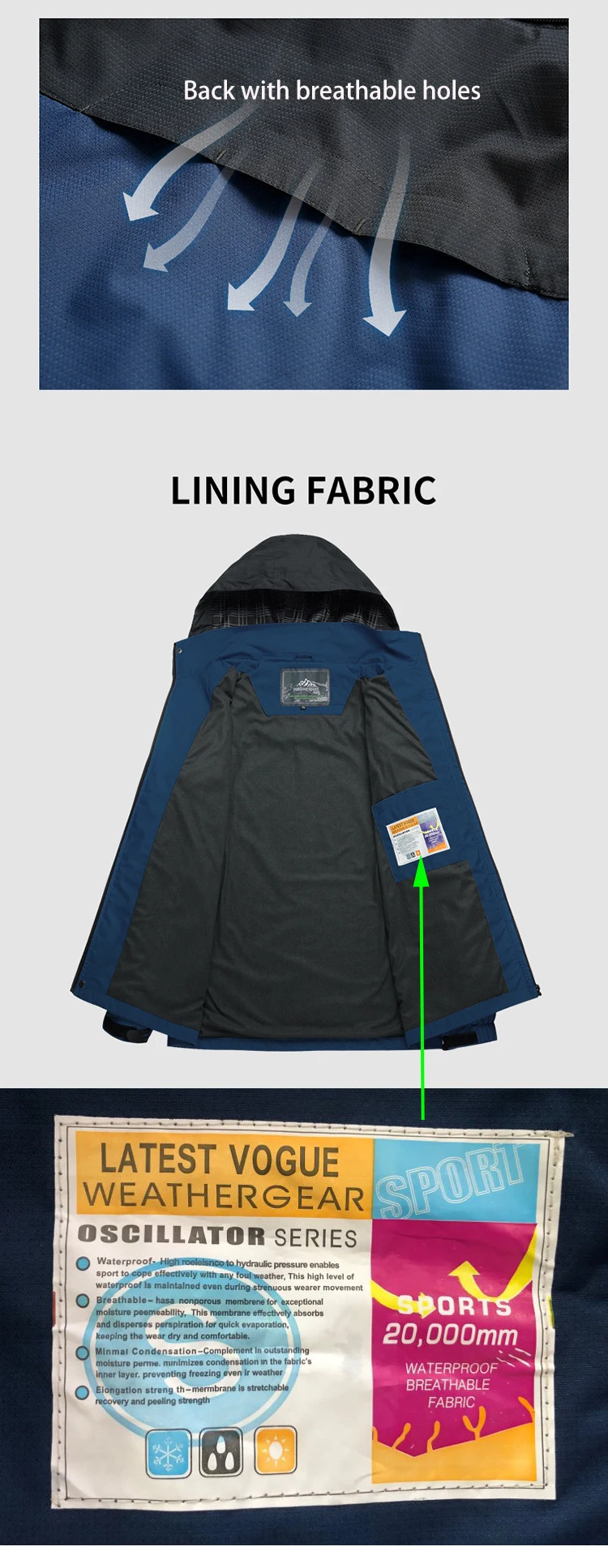 Männer Herbst Jacke Camping Wandern Trekking Windjacke Wasserdicht Mit Kapuze Frühling Outdoor Sport Reisen Klettern Mäntel – Detail 18
