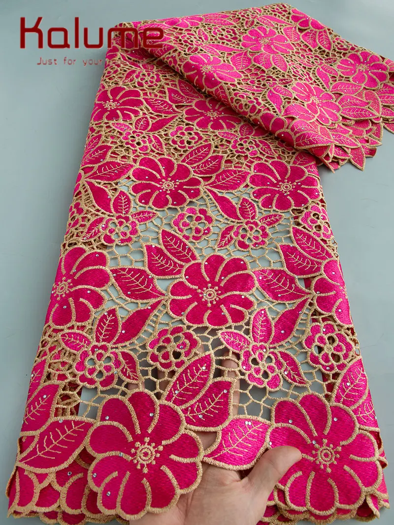 

Kalume Fabric African Guipure Cord Lace Fabric 2025 Dubai High Quality Embroidery Soft Christmas Lace Fabric For Party Sewing