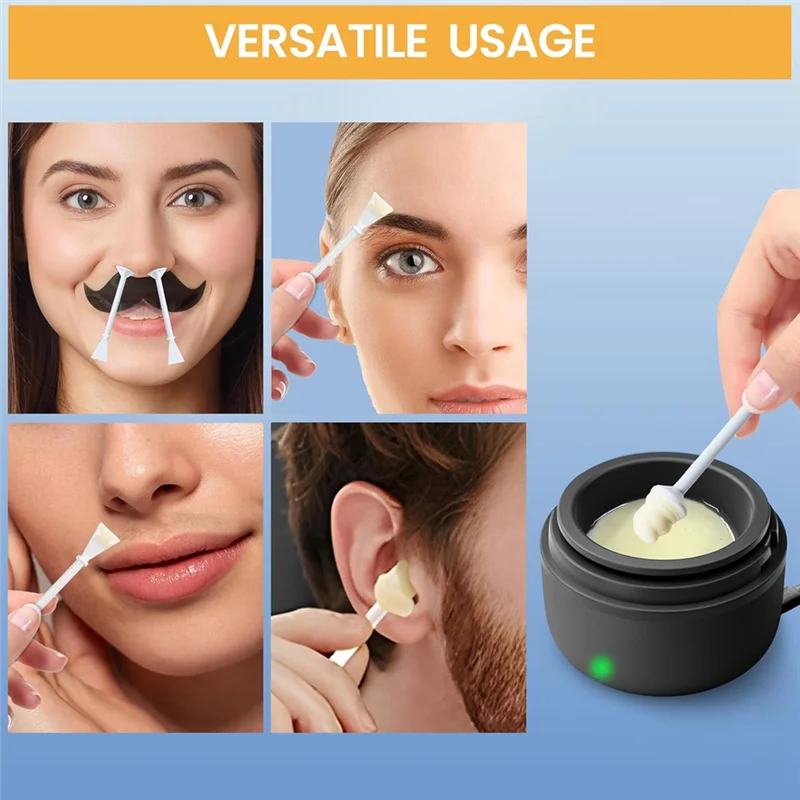 【رابات】أداة توزيع شمع الشعر مع ملعقة للاستعمال مرة واحدة، 100 قطعة من أعواد شمع الأنف لتنظيف الأنف وإزالة شعر الوجه والأذن #2