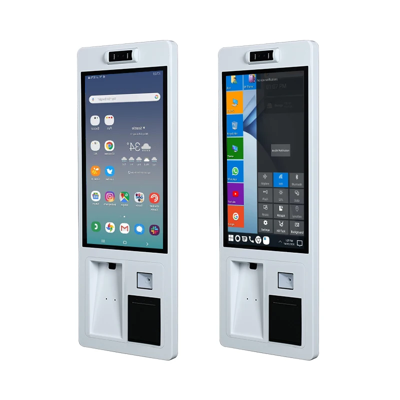 Self Ordering Kiosk for Aliexpress, 10.1/15.6/21.5/23.8/27/32 Inch Vertical Display with Thermal Printer 1D 2D Reader