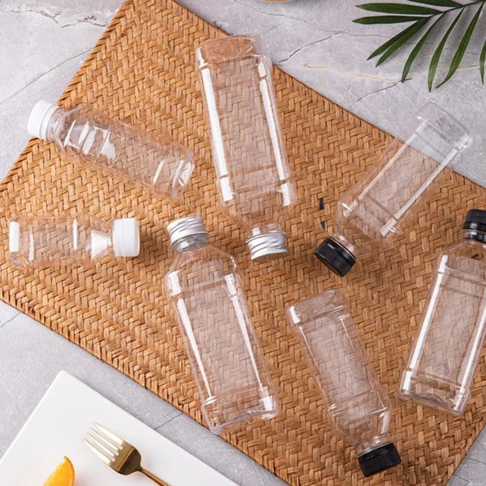 5Pcs 100ml Plastic Empty Bottles Clear Multi-Function Juice Water Drink Containers PET Reusable Portable Beverage Bottles