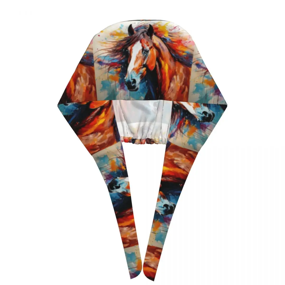 Horse Art Loose Artistic Scrub Hat Doctor Working Surgical Cap Unisex Adjustable Nursing Caps for Dentist