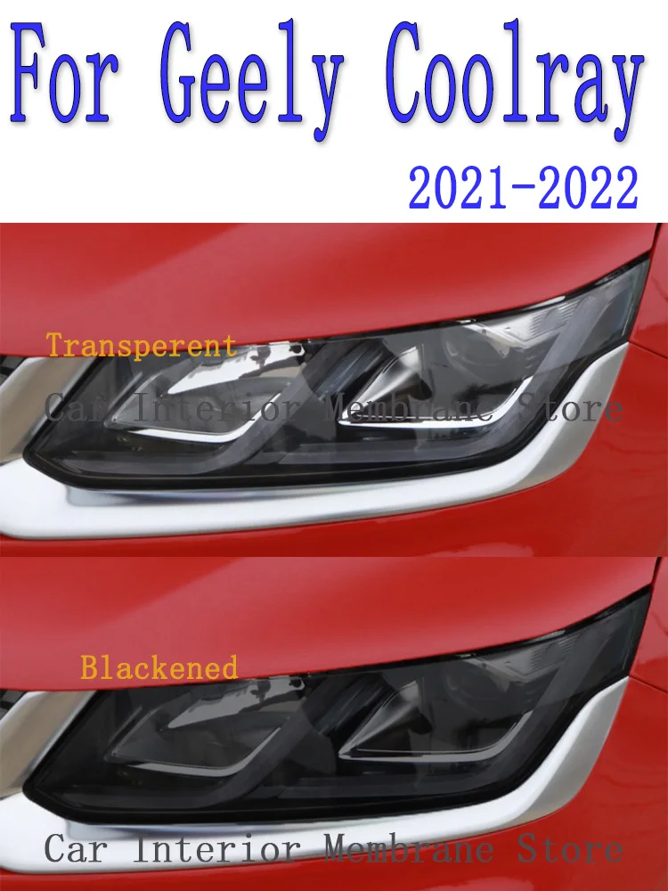 

2 Pcs For Geely Coolray Escape SX11 2022 Car Headlight Tint Black Protective Film Protection Transparent TPU Sticker Accessories