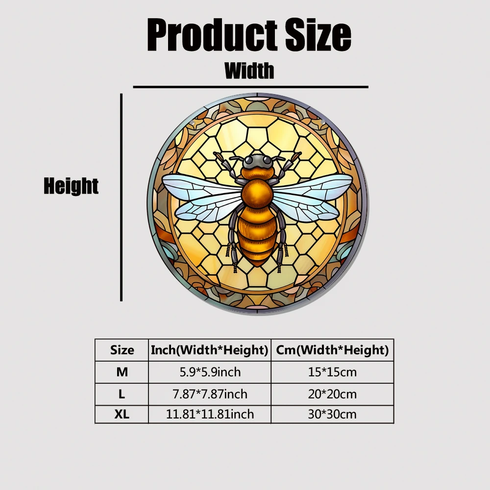 1 pc nice gird Bee Stained Acrylic Window Hanging Catcher Nature Scene Suncatcher Home Decoration