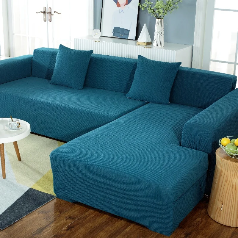ตกแต่งบ้านยืด Anti-SLIP โซฟาชุดคุณภาพสูง 4 ที่นั่ง L รูปร่างโซฟาเหมาะสําหรับครัวเรือน