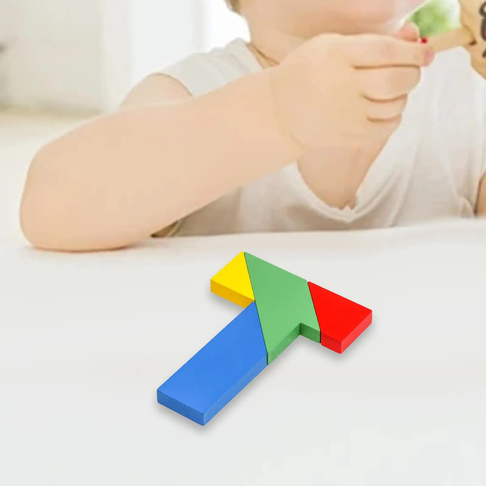 

Wooden Mini Puzzle Colorful T Shape Puzzle for Kindergarten Boys and Girls
