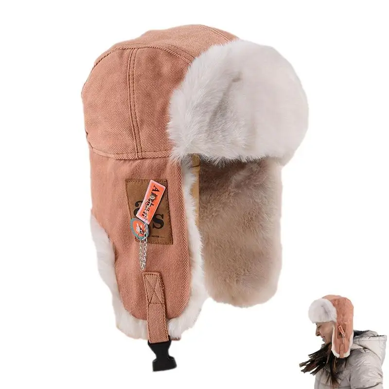 Männer Frauen Bomber Hüte Warme Winter Hüte Mit Ohrenklappen Pilot Stil Winter Trooper Hut Unisex Trapper hut Outdoor Sport Plüsch Kappe