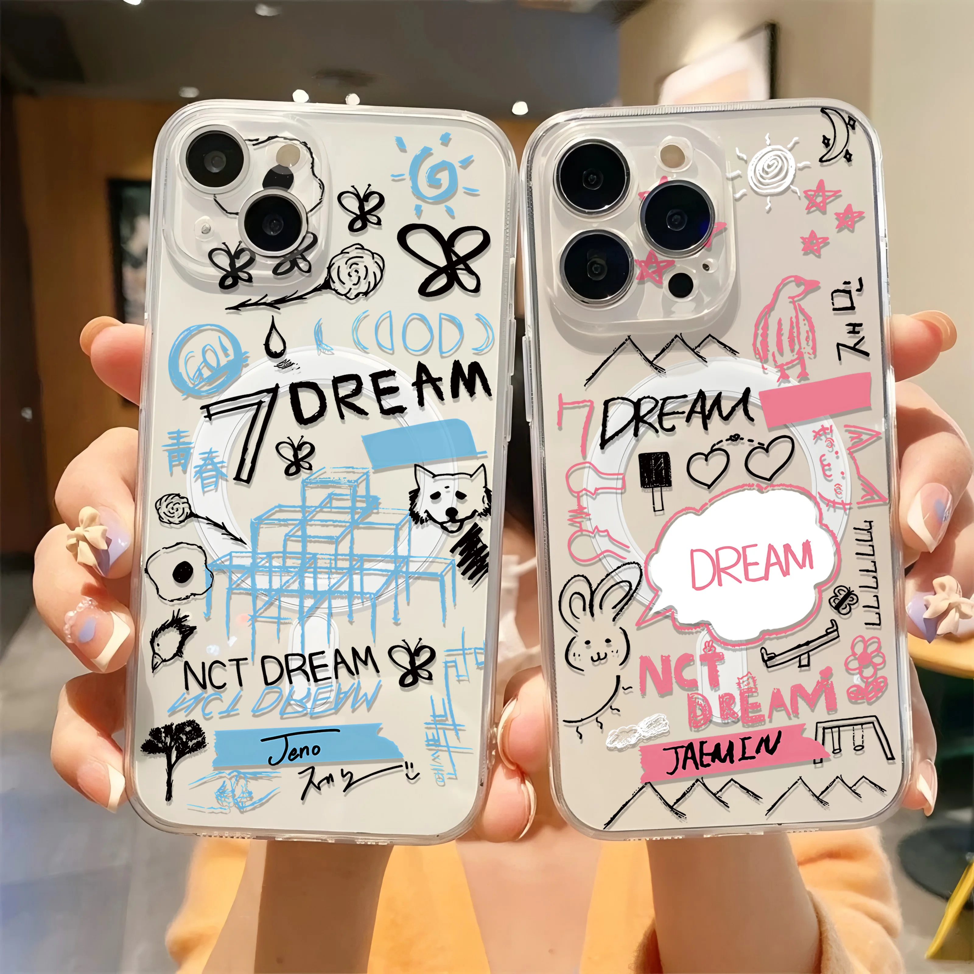 Hot K-pop Ins Magsafe Magnetic Phone Case for Samsung Galaxy S24 S23 S22 S21 S20 FE Plus Ultra 5G Soft Clear TPU N-NCTS Cover