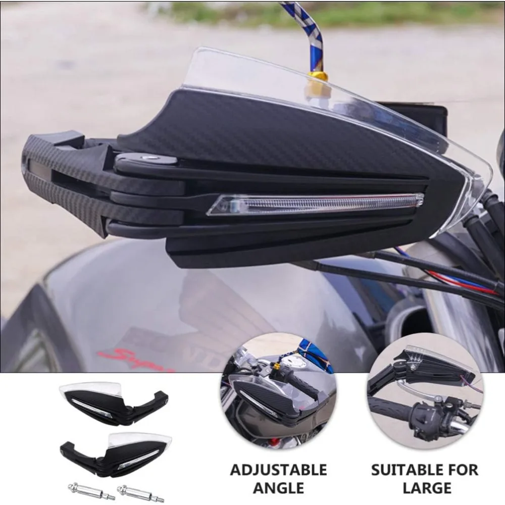 Motorcycle Handguards with LED Turn Signals Off-Road Fall Protection & Daytime Running Lights, Durable ABS for Dirt Bikes & ATV