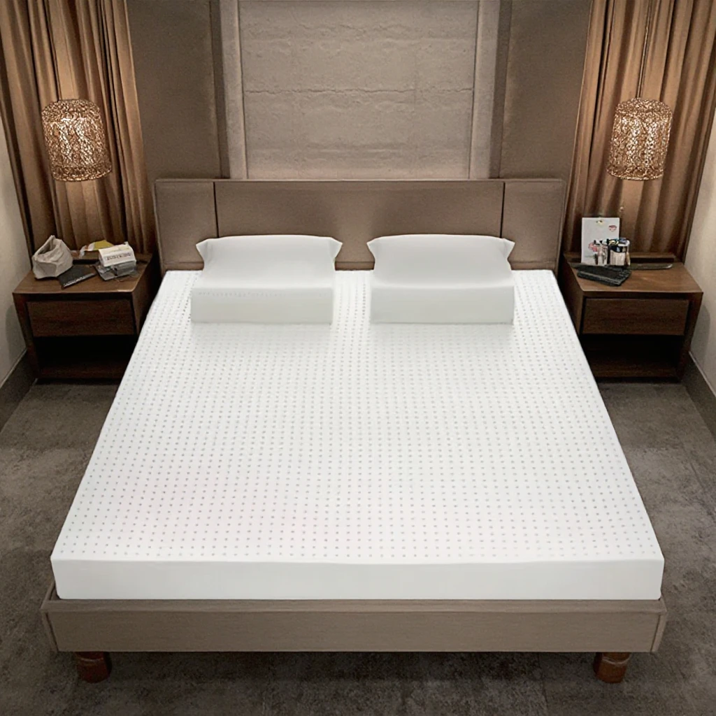 

Queen Size Cooling Latex Foam Mattress Home Use Fabric Soft and Foldable with Massage Feature Deep Sleep Natural Latex