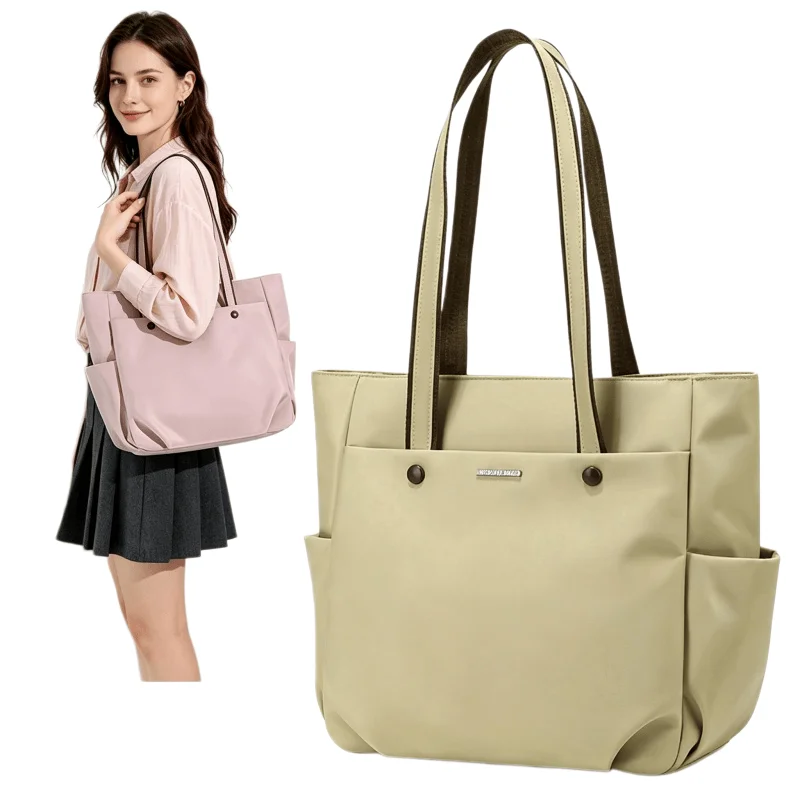 Fashionable Women's Oxford Cloth Tote Handbag Large Capacity Multi-Layer Portable Shoulder Bag for Commute Work And Travel