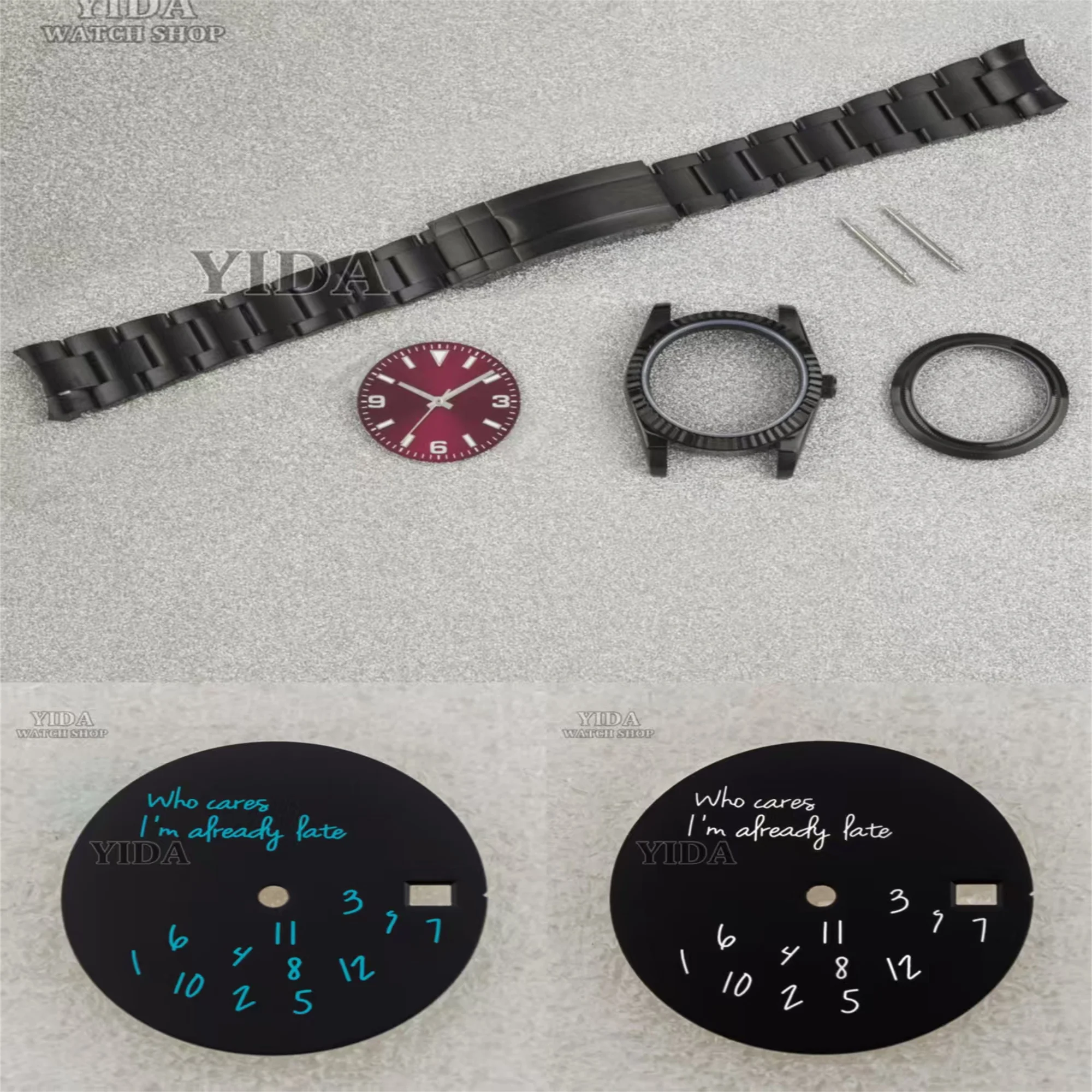 

36mm/39mm NH35 Watch Case Band Dial Hands Jubilee Bracelet Sapphire Glass 10ATM Waterproof For NH35 NH36 Movement Datejust Case