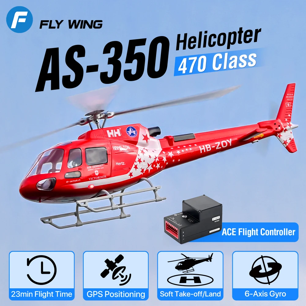 FLYWING RC Helicopter AS-350 Scale 470 Class Plane ACE Flight Controller with GPS Auto RTH