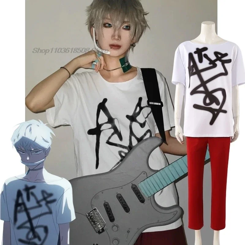 Anime alienígena palco até cosplay traje até peruca até camiseta calças feminino masculino festa de halloween carnaval roleplay terno