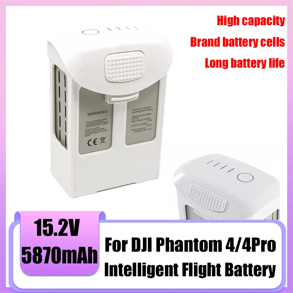 Phantom 4 Intelligent Flight Battery 5870mAh Long Lasting Battery Compatible with the Full Phantom 4 Series with the New 0 Cycle