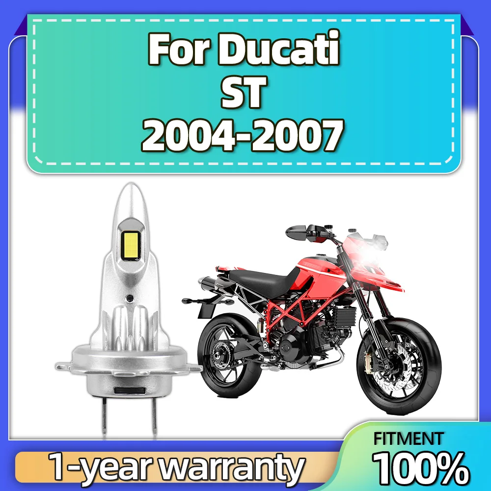 All In One Design Fanless H7 6000K White 12V Motorcycle LED Headlights Canbus Error Free For Ducati ST 2004 2005 2006 2007