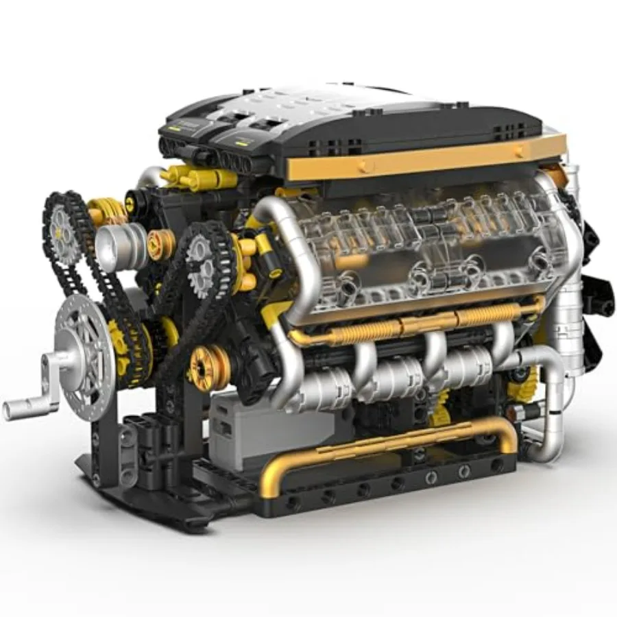 

V8 Engine Building Set V8 Engine Model Kit with Manual and Electric Dual Modes Runs 2 Directions and 2 Speeds STEM Toy Gift for