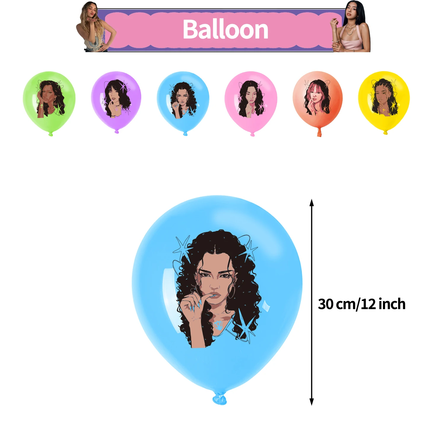 Hot Girl K-KATSEYE Group Birthday Party Decoration Balloons Banner Cake Topper Party Favor Supplies view 4