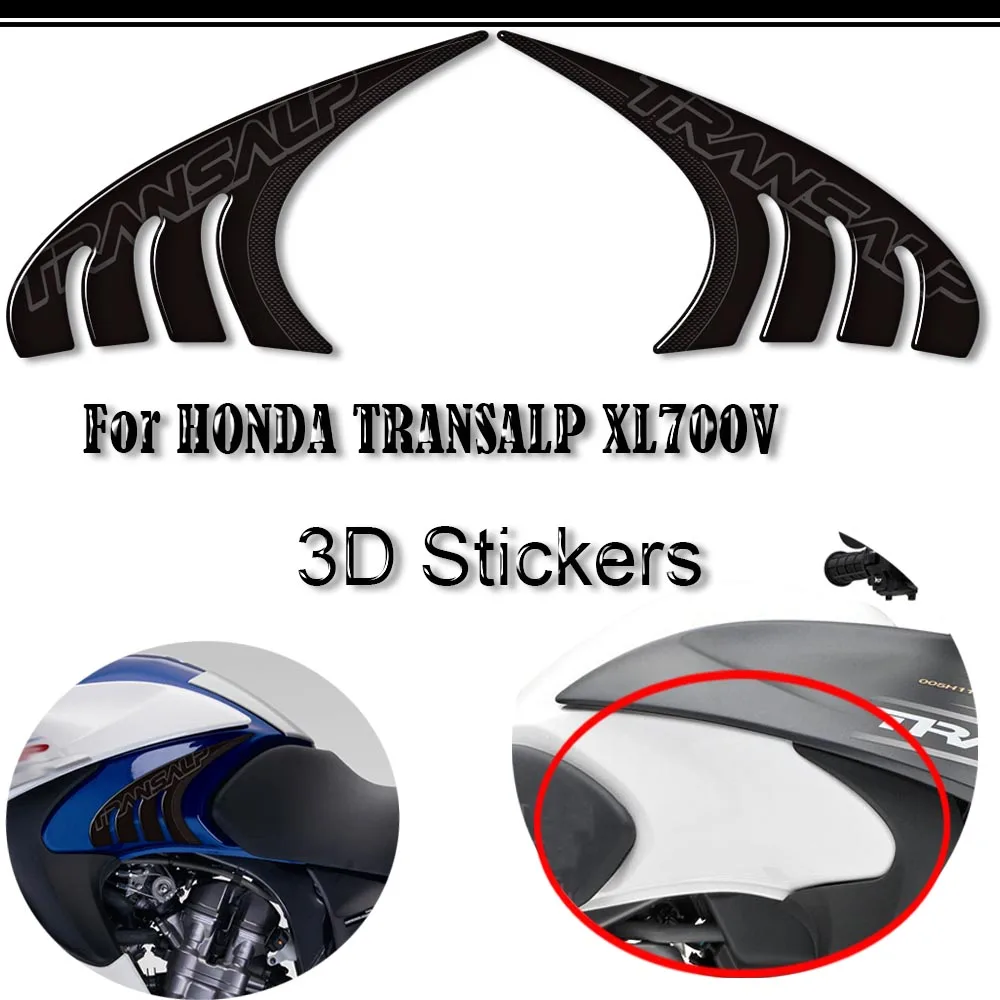 Moto Per HONDA TRANSALP XL700V XL 700 V XL700 Rilievo del Carro Armato Manopole Laterali Gas Olio Combustibile Kit Carena Parafango decorazione Adesivi
