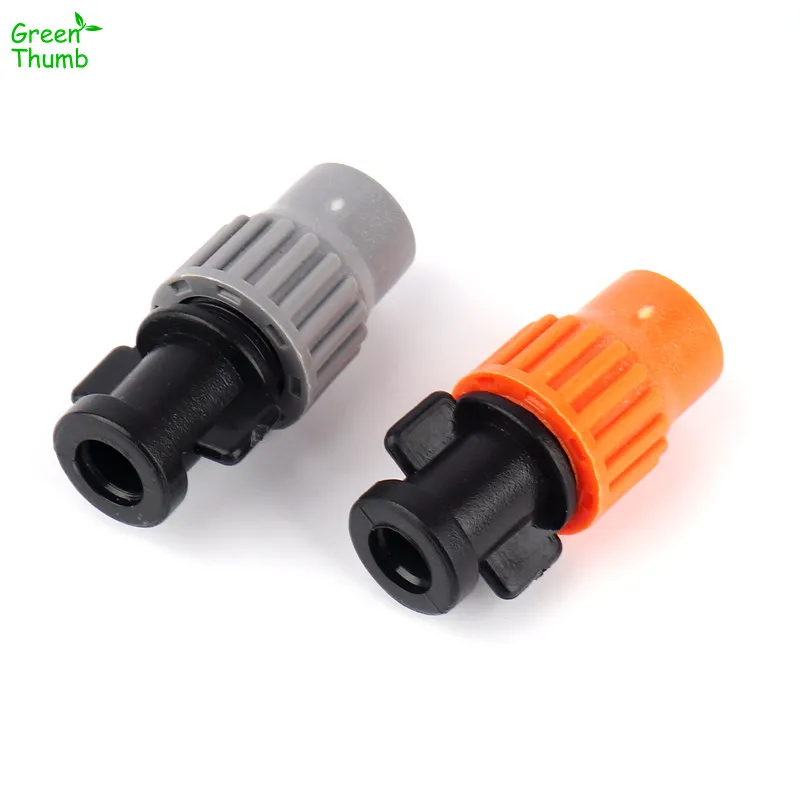 

10pcs Inner Dia 6mm Cooling Dust Removal Adjustable Atomizing Nozzle Mushroom Automatic Watering Micro Irrigation Grey Orange