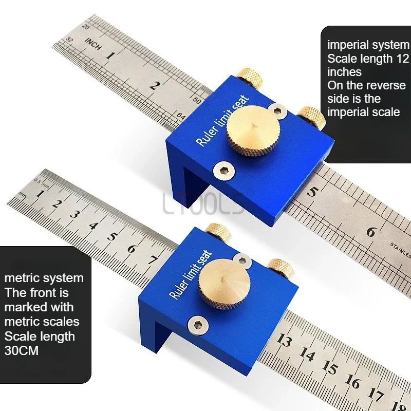 

Woodworking Line Ruler Durable Metric Imperial Dual Scale Height Gauge Multi Functional Right Angle Marking Measuring Tools 30cm