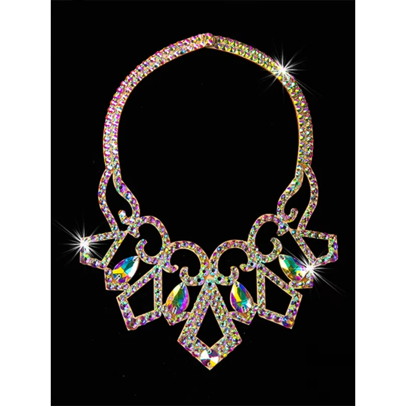 Belly Dance Sparkle Necklace Jewelry Competition Dancer Accessory Shine Dancing Necklace Stage Performance Costume Egypt Show