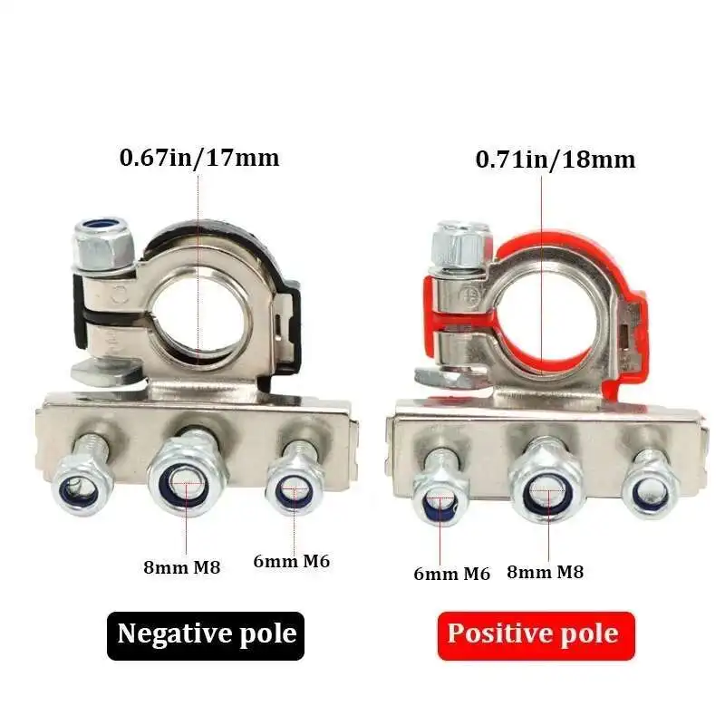 Terminal d'alimentation de voiture en cuivre et étain, 1 paire, avec connecteur de batterie à forte conductivité