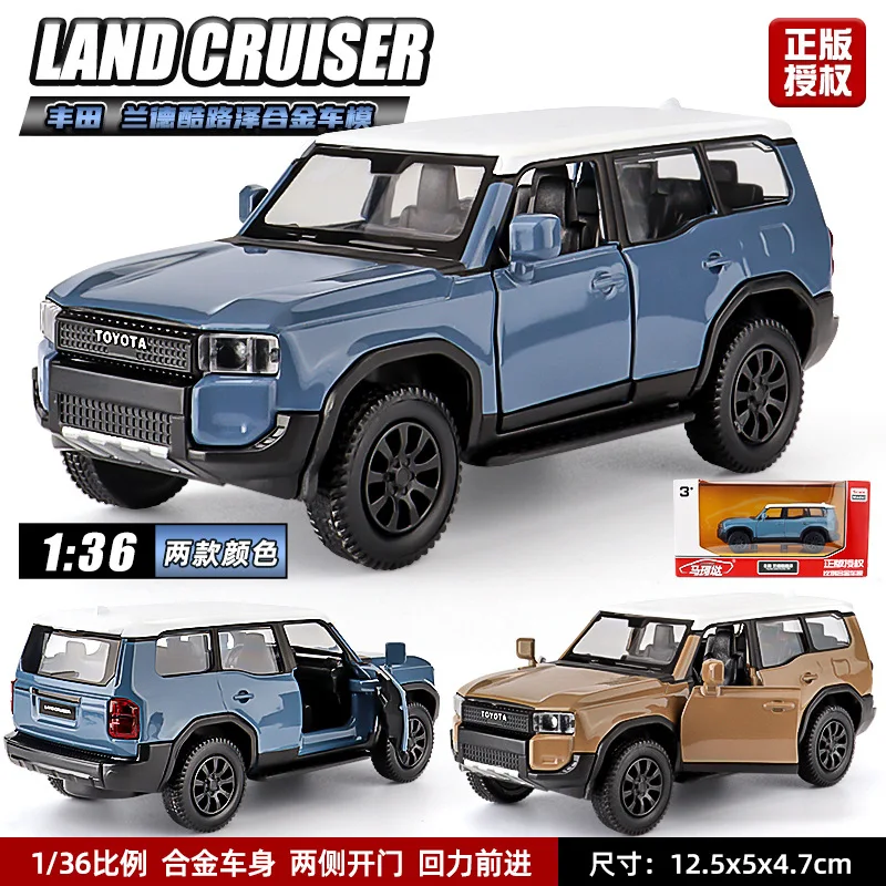 1:36 LAND CRUISER PRADO SUV Off-Road  Diecast Alloy Car Model of Off-road Car Toy Vehicle Pullback Collection Miniature Voiture