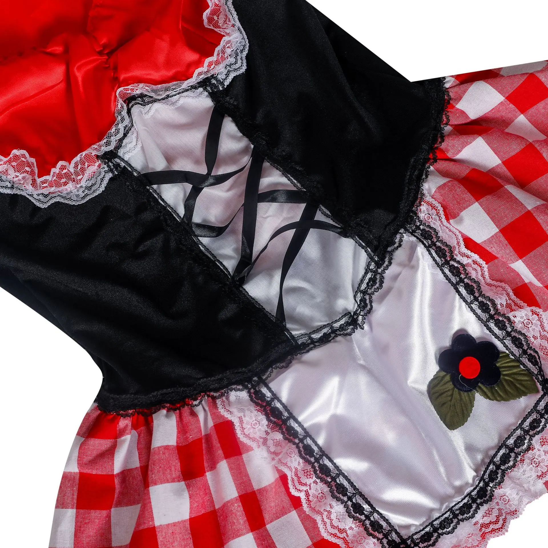 Vestido vermelho do manto para o desempenho, traje do estágio do Dia das Bruxas, festival da cerveja