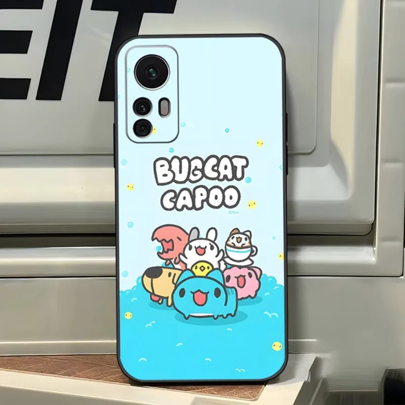 Funda de teléfono con diseño de gato para Xiaomi, carcasa con diseño de cómic de gato Bugcat Capoo para modelos 13, Poco F3, X4, M4, M3, X4, GT 9, 12, 11T, 11, 9T, 9SE, 11i Pro, Ultra note 10 Lite