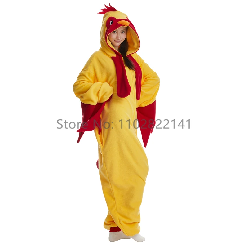 Favofans Adult Kigurumis Pyjamas Halloween Onesie Rooster For Women Men Cartoon Pajama Homewear Cosplay Costume