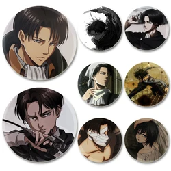 58mm Levi Ackerman Anime Character Badge Comic Cosplay Cartoon Brooches Handmade Exquisite Enamel Pins for Backpack Jewelry Gift