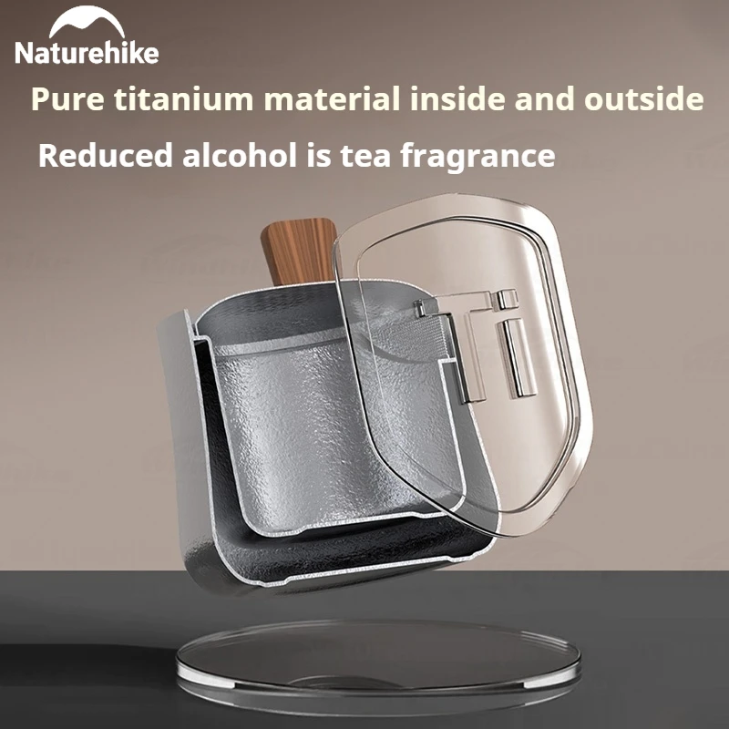 Naturehike Titanium Tea Set Travel Teapot Teacup Lightweight Outdoor Camping Kettle Cup Picnic Household Tableware Set Portable