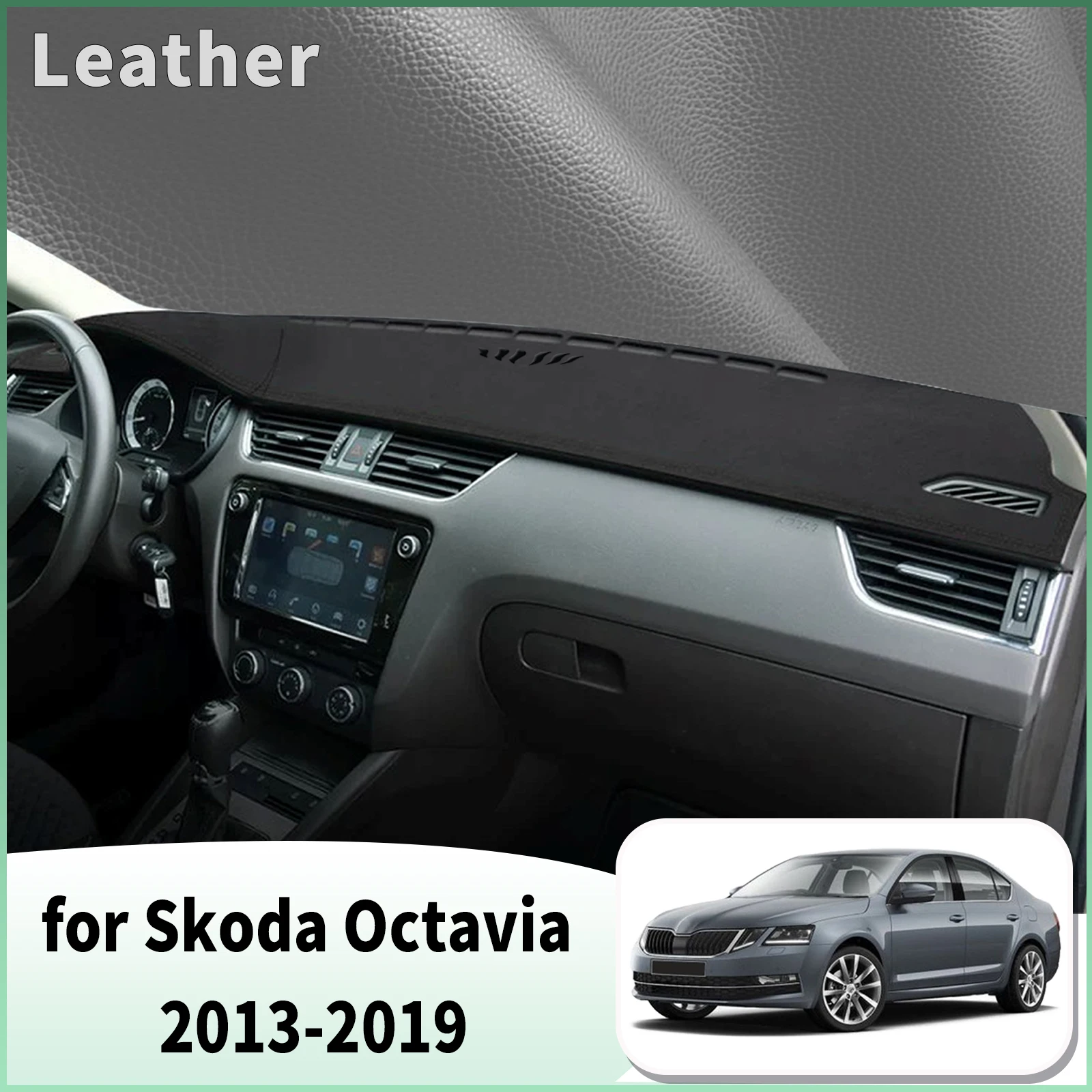 for Skoda Octavia 2013 2014-2019 MK3 Dash Mat Dashboard Cover Dashmat Universal Anti-Reflection Heat Insulation Sun Protection