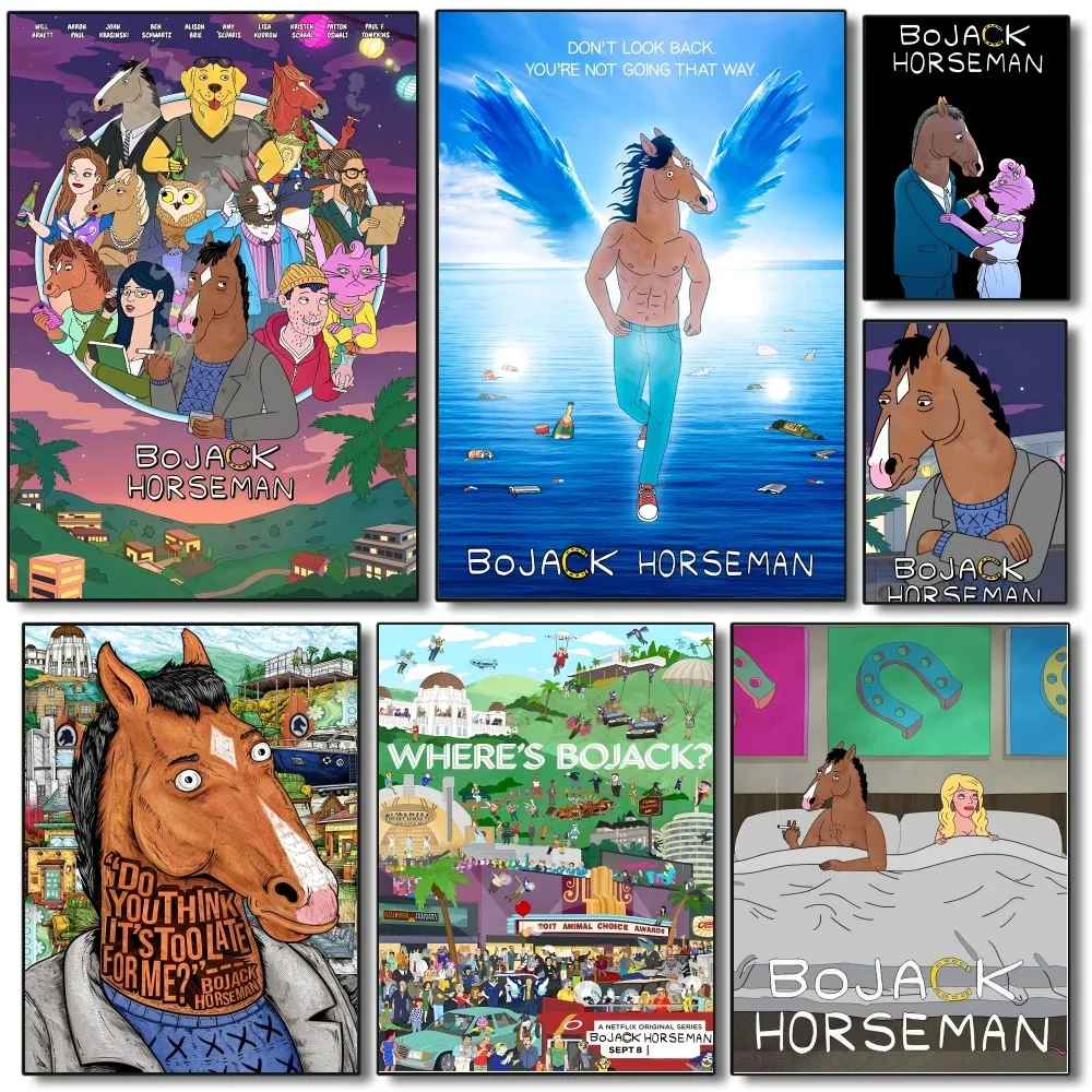 1PC Cartoon BoJack Horseman Poster Paper Print Home Living Room Bedroom Entrance Bar Restaurant Cafe Art Painting Decoration
