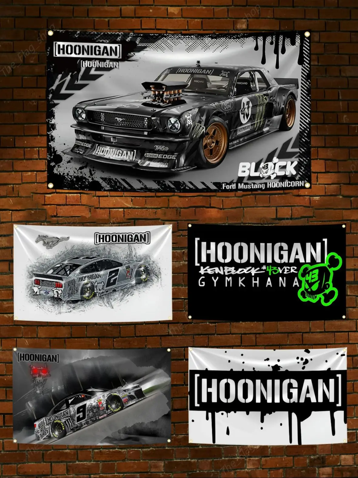 90x150cm H-Hoonigans Motorsports Racing Car Flag Polyester Digital Printing Banner for Garage Decoration Tapestry