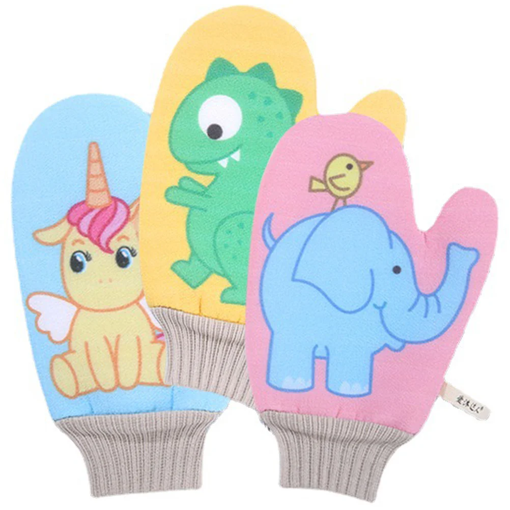 

3 Pcs Baby Bath Towel Mitts Shower Exfoliating Gloves Take Scrubber Viscose Filament Bathing Mittens