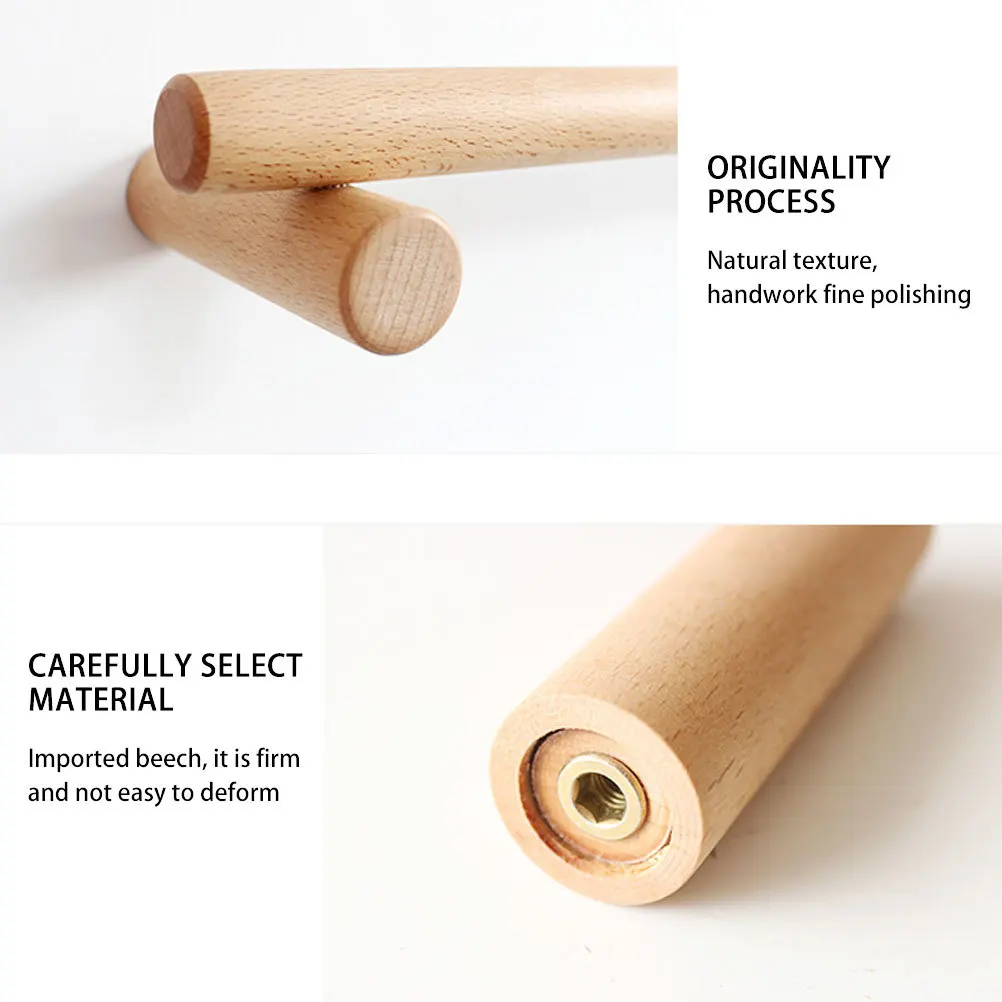 

1pc Wooden Rack 45Cm Simple Design Space Saving Bathroom Accessories Hand Towel Holder No Punch Towel Hanger For Kitchen Bath