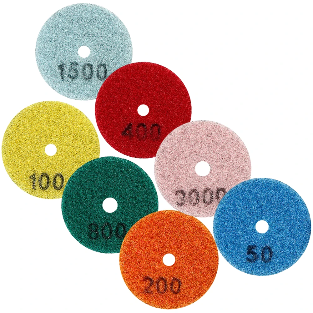 1pc 2 Inch 50mm Emery Dry Polishing Pad Disc For Granite Marble Quartz Glass Stone Sanding Random Color