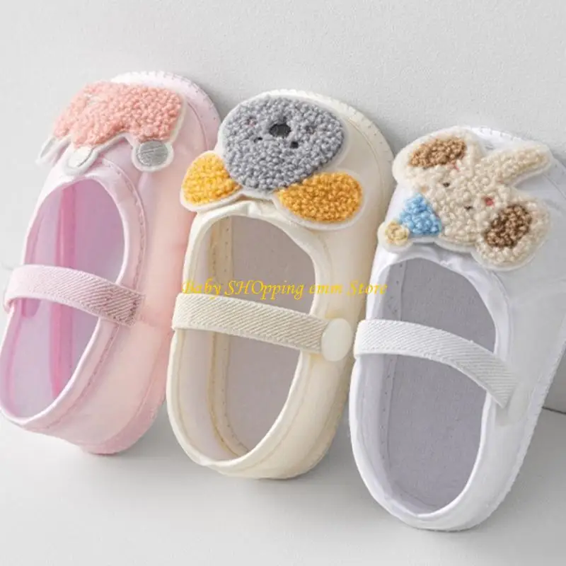 Giày sàn trẻ sơ sinh 23GD Giày đi bộ mềm cho trẻ thoải mái hàng ngày, các bé gái không có đáy và thiết kế hoa văn độc đáo