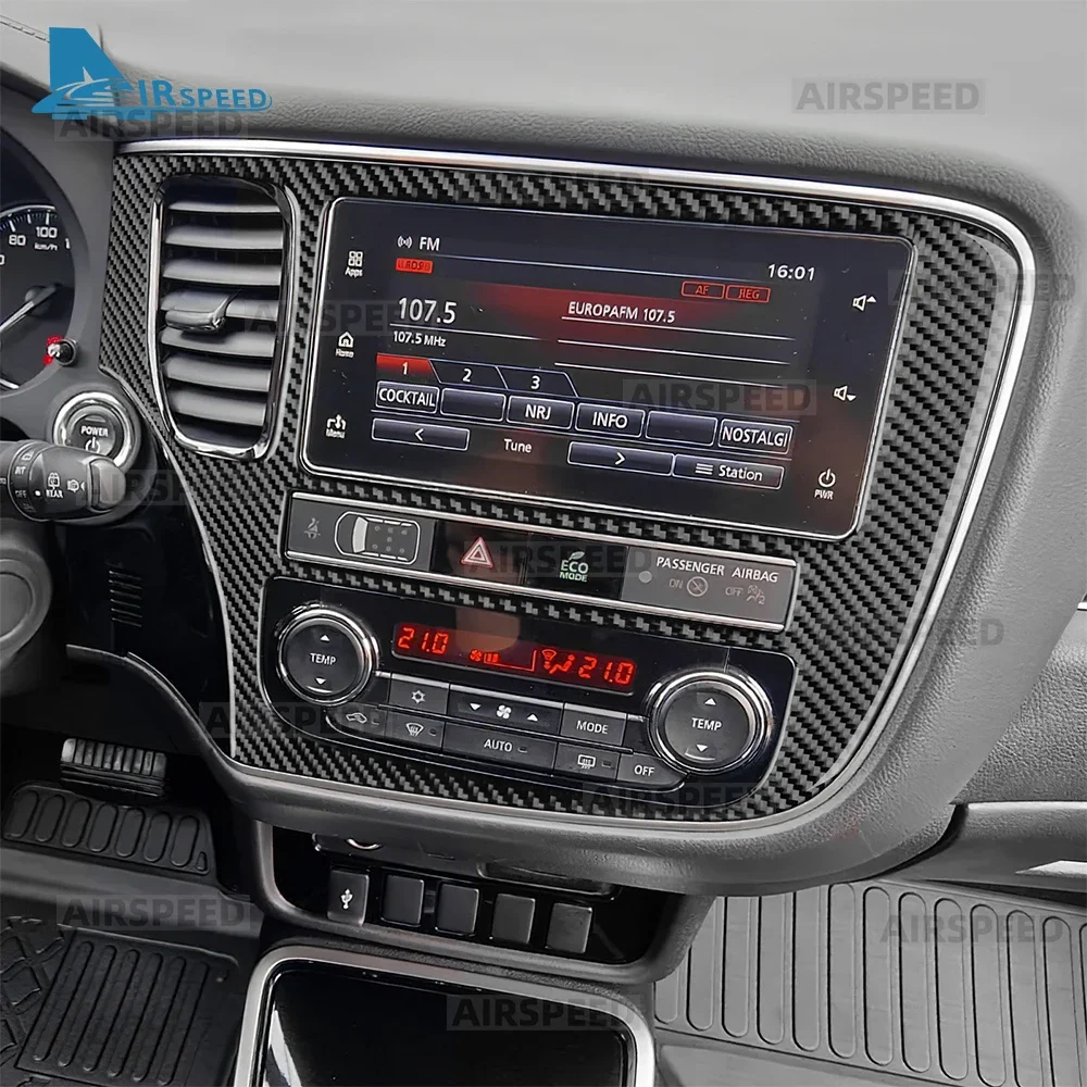 

Настоящая мягкая наклейка из углеродного волокна с левым рулем и правым рулем для Mitsubishi Outlander 2017 2018 2019 2020 2021, внутренняя панель центральной консоли