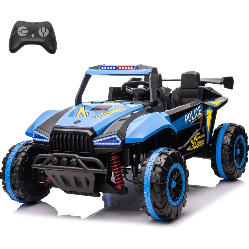 24V Ride on Toys for Boys & Girls 2 Seater Ride On Car for Kids, 6.21 Mph Max Speed, 4 Spring Suspension (Black & Blue)