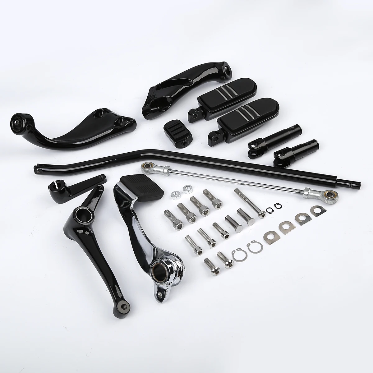 Motorcycle Black Forward Controls Foot Pegs For Harley Sportster Iron 883 XL1200 Custom Super Low Seventy Two Forty Eight 14-23