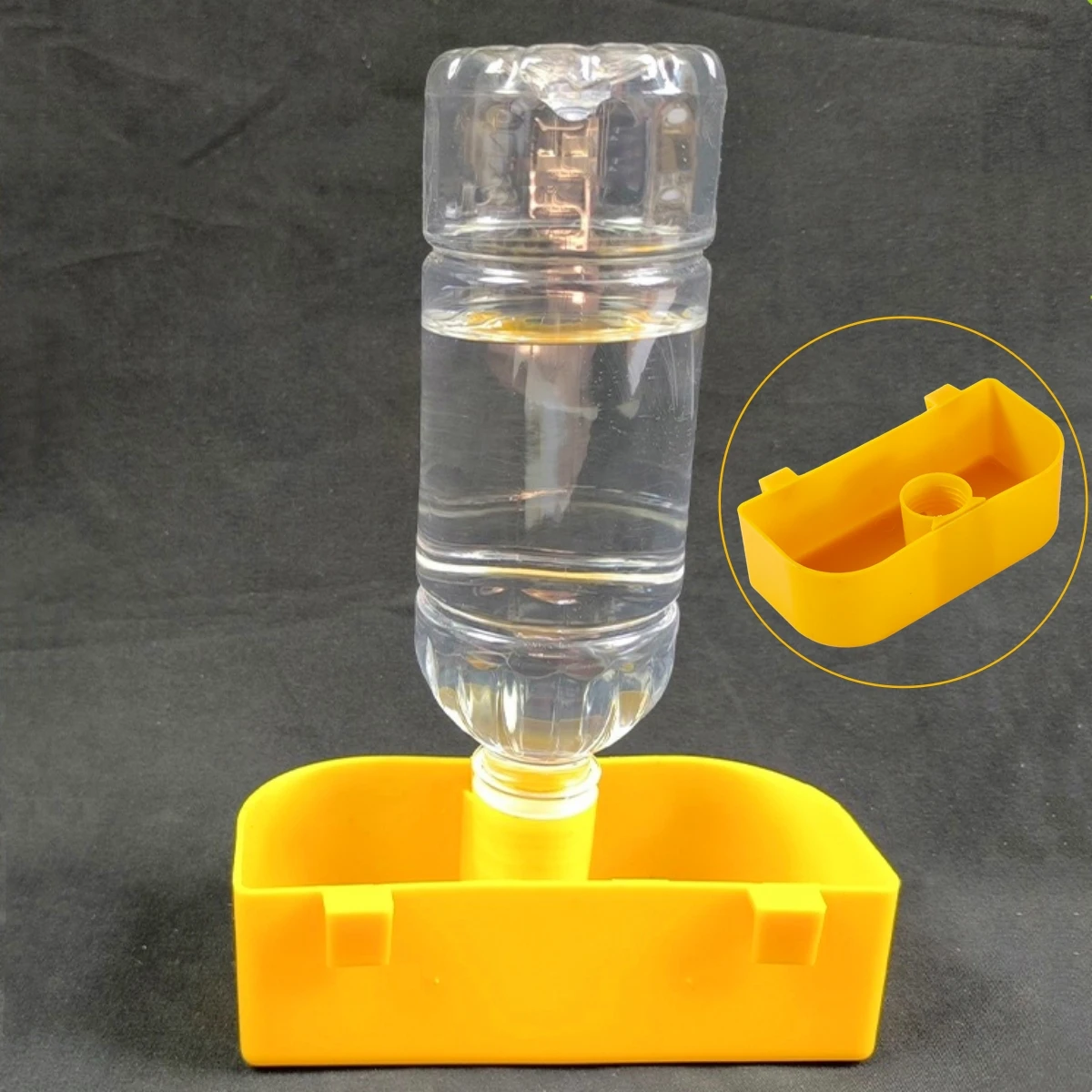 5Pcs Yellow Double Cups Pet Bird Drinking Trough Chick Quail Pigeon Parrot Cage Water Container Thickened Plastic Birds Supplies