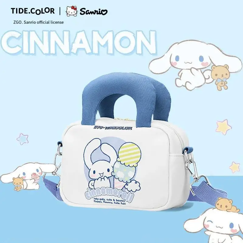

Sanrio ручная универсальная маленькая квадратная сумка Kuromi, новый стиль, студенческая сумка Cinnamoroll для девочек, милая весенняя сумка через плечо для хранения вещей