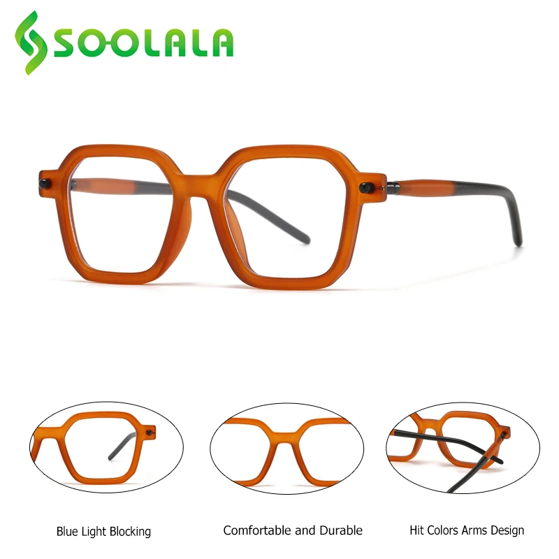 

SOOLALA Small Square Anti Blue Light Women Presbyopic Reading Glasses Ladies Frame Clear Lens Magnifying Farsighted Eyeglasses